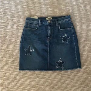Jean skirt with stars